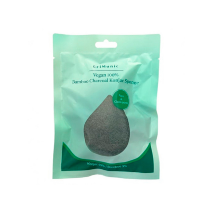 GriMunic Vegan 100% Bamboo Charcoal Konjac Sponge