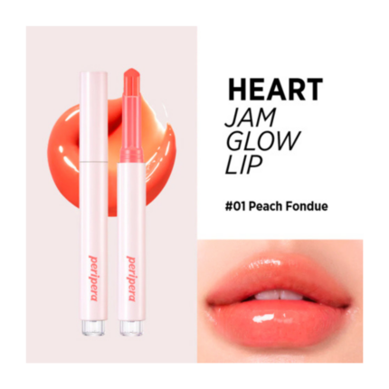 Peripera Heart Jam Glow Lip #01 Peach Fondue